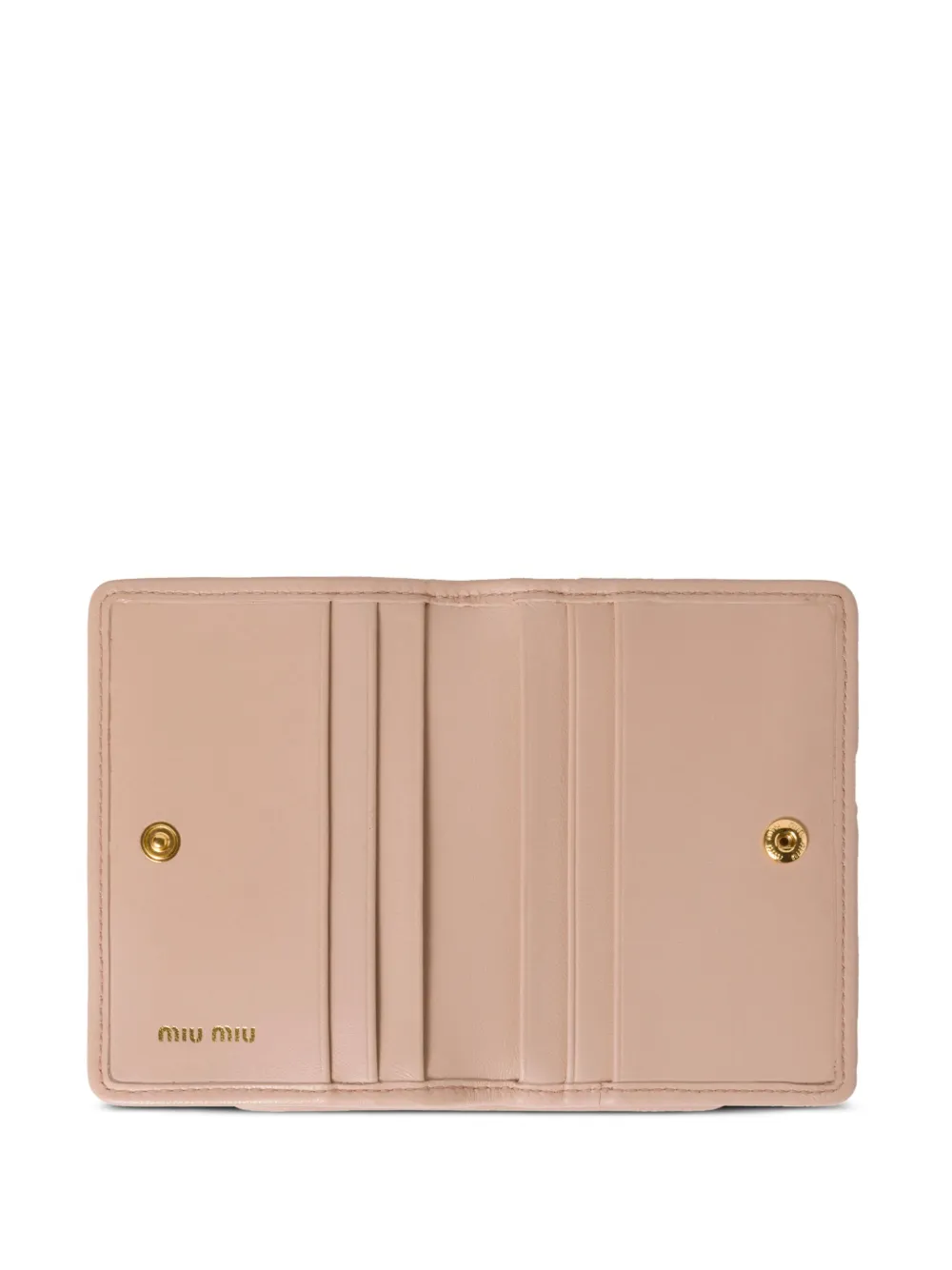 Miu Miu Logo-plaque Matelassé-effect Wallet In Pink