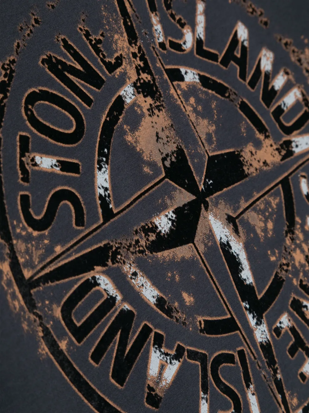 Stone Island Junior Katoenen T-shirt met logoprint Blauw