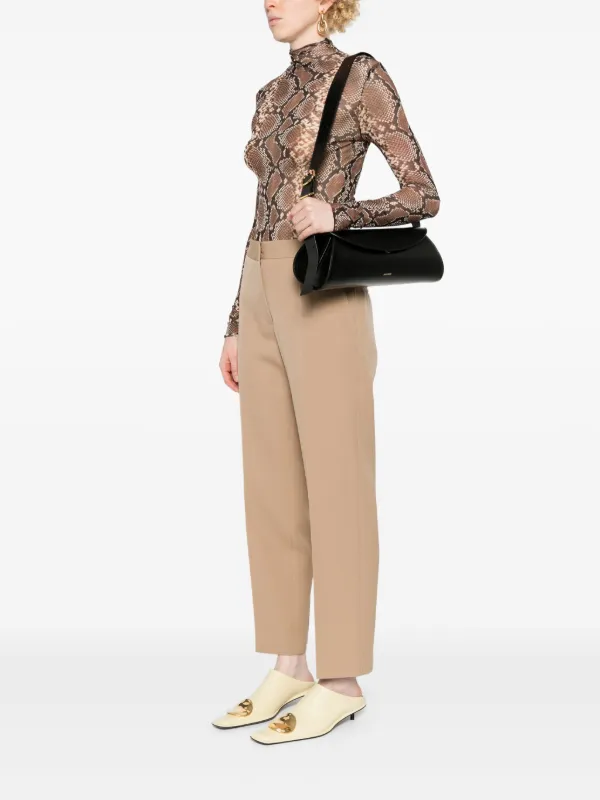 Jil Sander Cannolo レザーショルダーバッグ L | ブラック