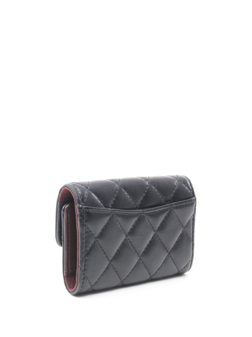 CHANEL Pre-Owned 2021 diamond-quilted key case - Zwart