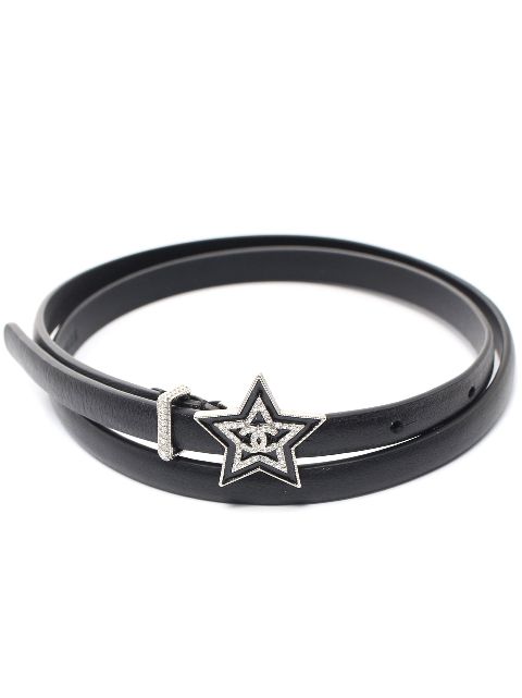 HOT SALE CHANEL 1986-1988 CC Star leather belt Women