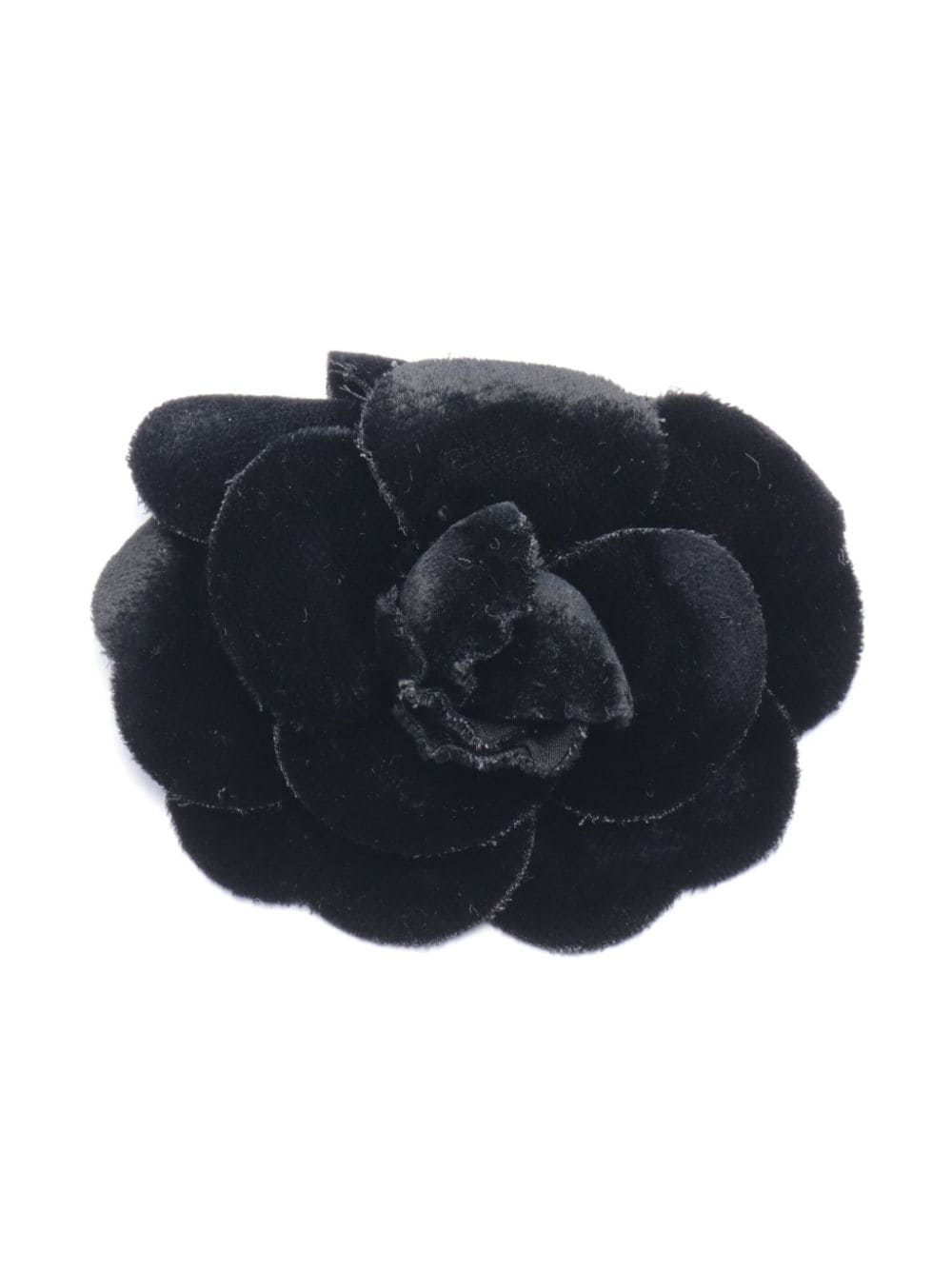 CHANEL Pre-Owned 1986-1988 Camellia velour brooch - Schwarz