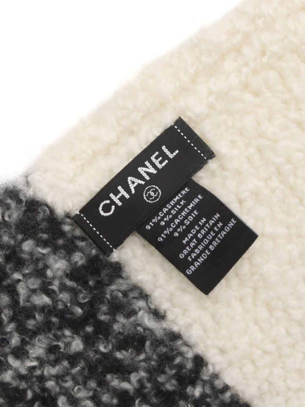 CHANEL Pre-Owned 1986-1988 CC cashmere scarf - Zwart