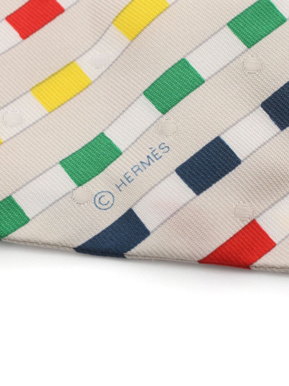 Hermès Pre-Owned 2020s Twilly Plumeti silk scarf - Beige
