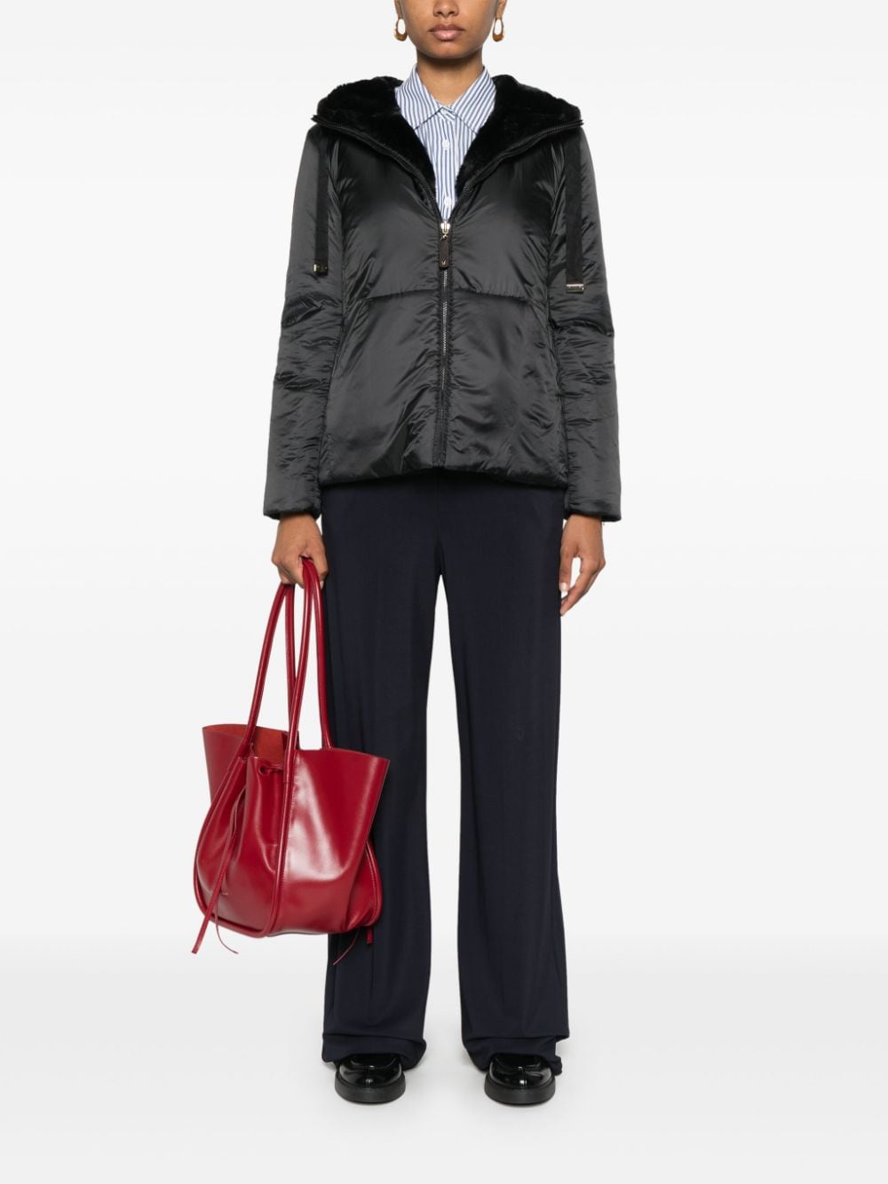 Max Mara Flinn jack met capuchon en rits - Zwart