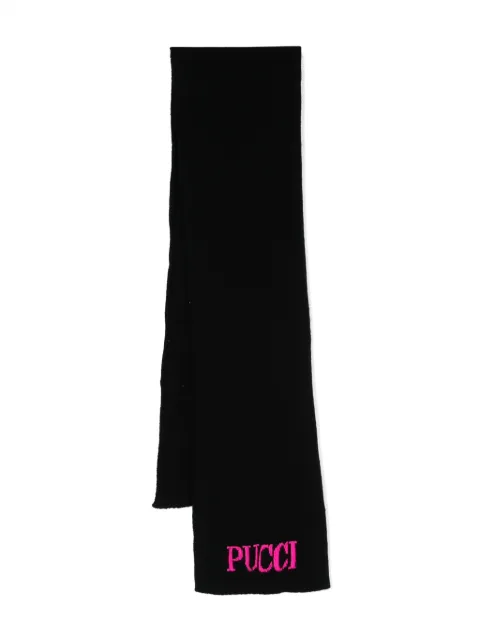 PUCCI Junior logo-jacquard ribbed scarf