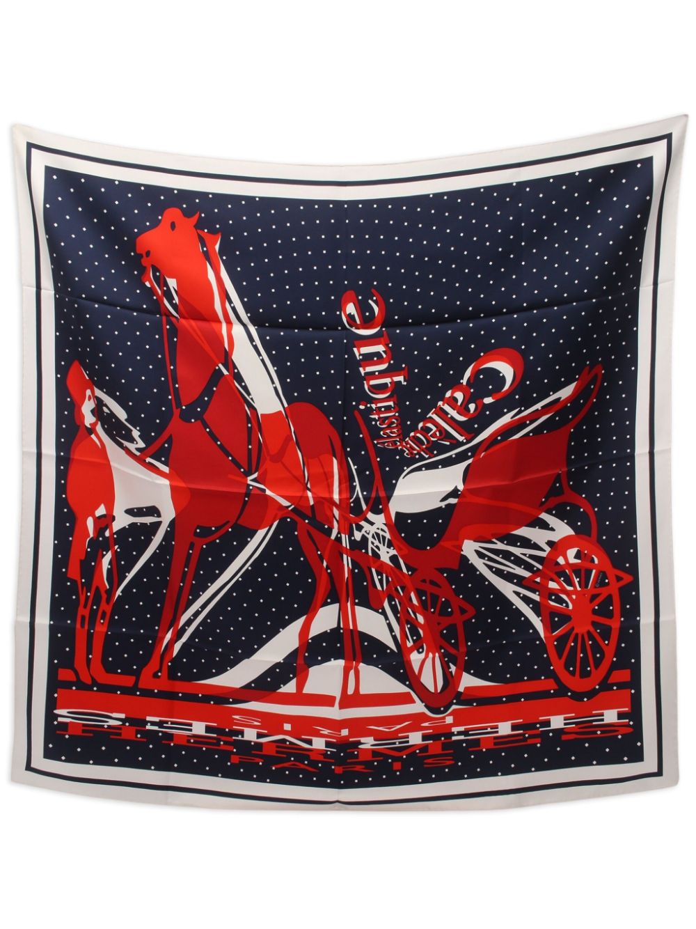 Hermès Pre-Owned 2020s Carres 90 Caleche Elastique Paris Silk Scarf ...