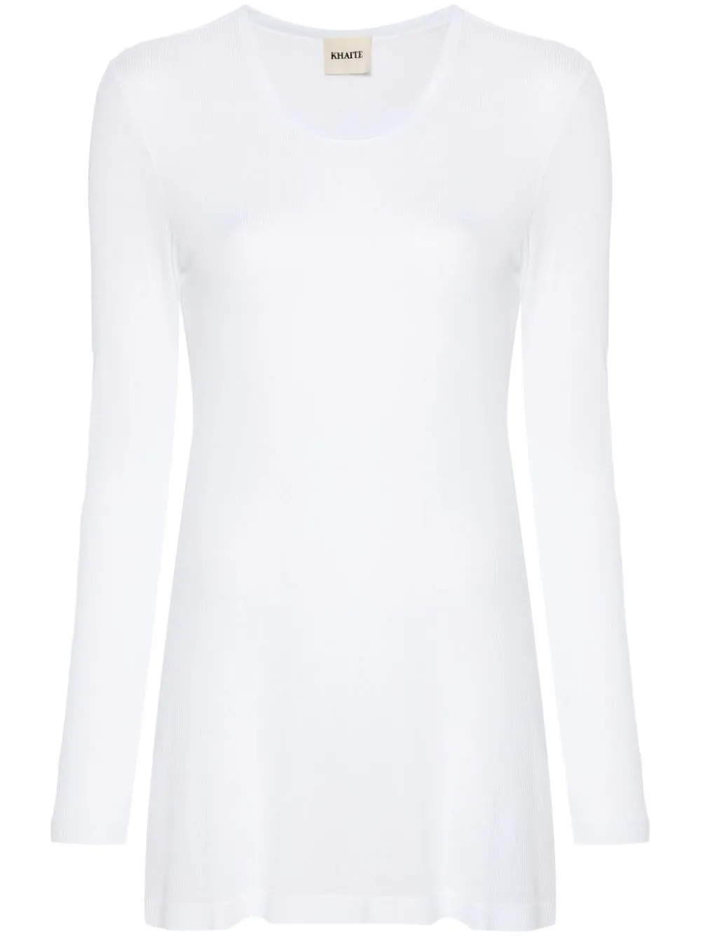 Khaite Long-sleeved Knitted T-shirt In White