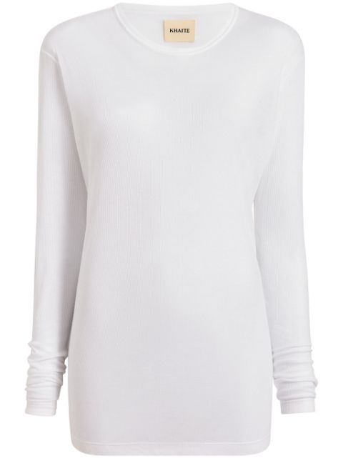 KHAITE ribbed long-sleeve top