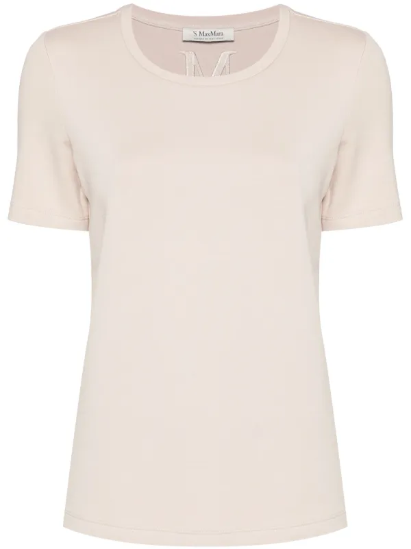 Tシャツ・カットソー Max Mara Studio Printed organza Barnaba shirt Won women's T-shirt in cotton 2516941012600 White Flowers
