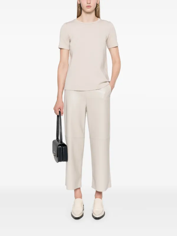 S Max Mara Tubo logo-embroidered T-shirt | Neutrals | FARFETCH