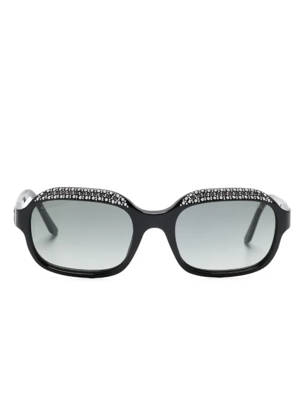 Chanel Pre-owned 2000's Rectangle-frame Sunglasses in Black