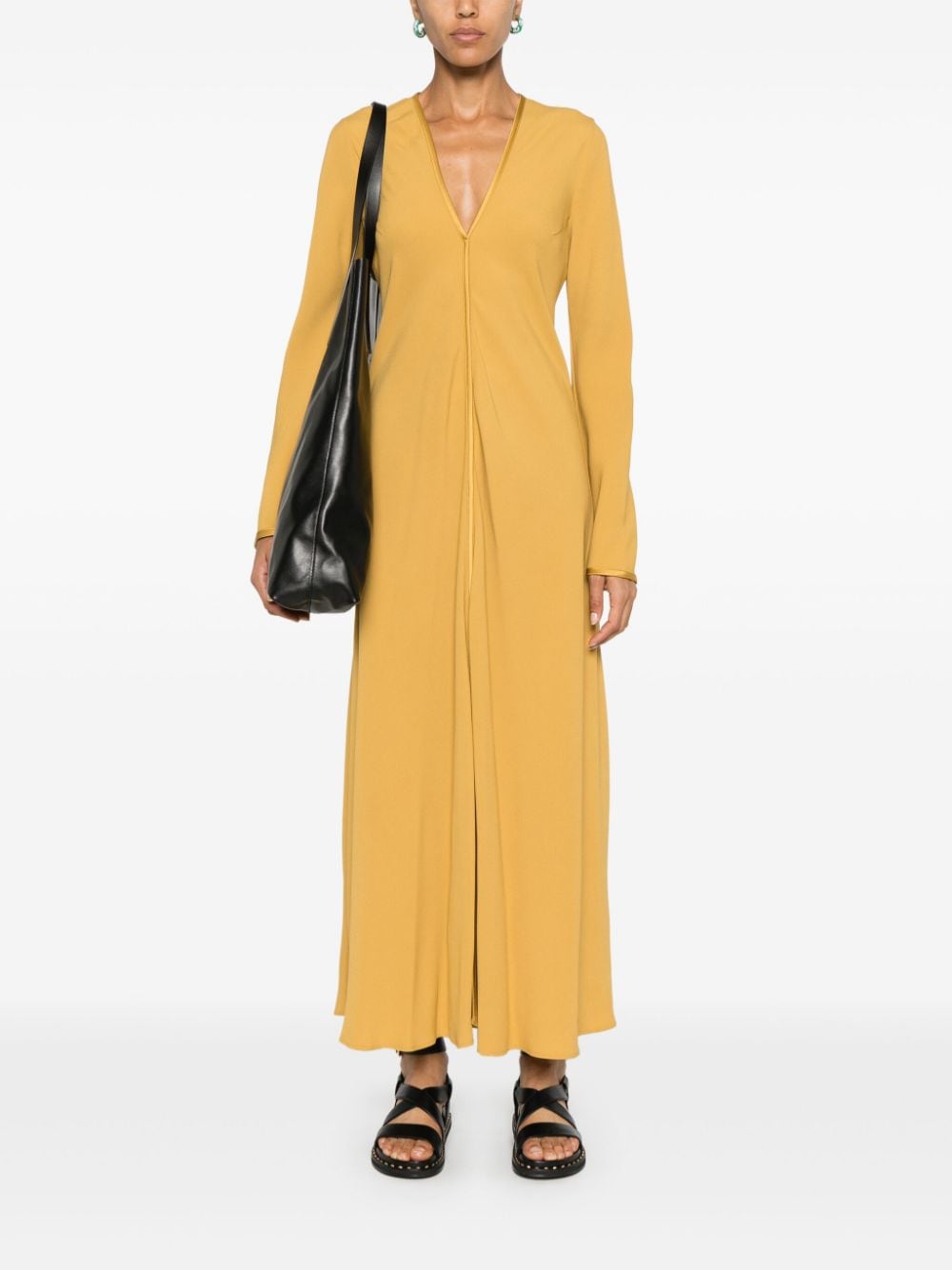 Shop Forte Forte V-neck Kaftan In Yellow