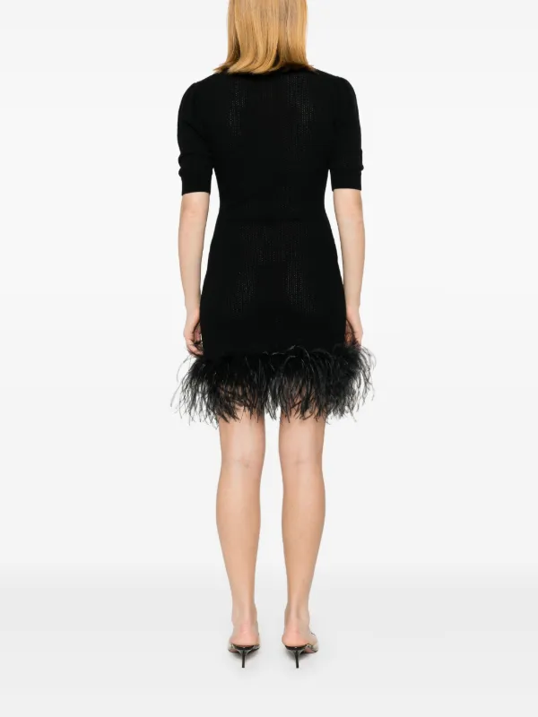 Alessandra Rich フェザートリム ドレス | ブラック | FARFETCH JP