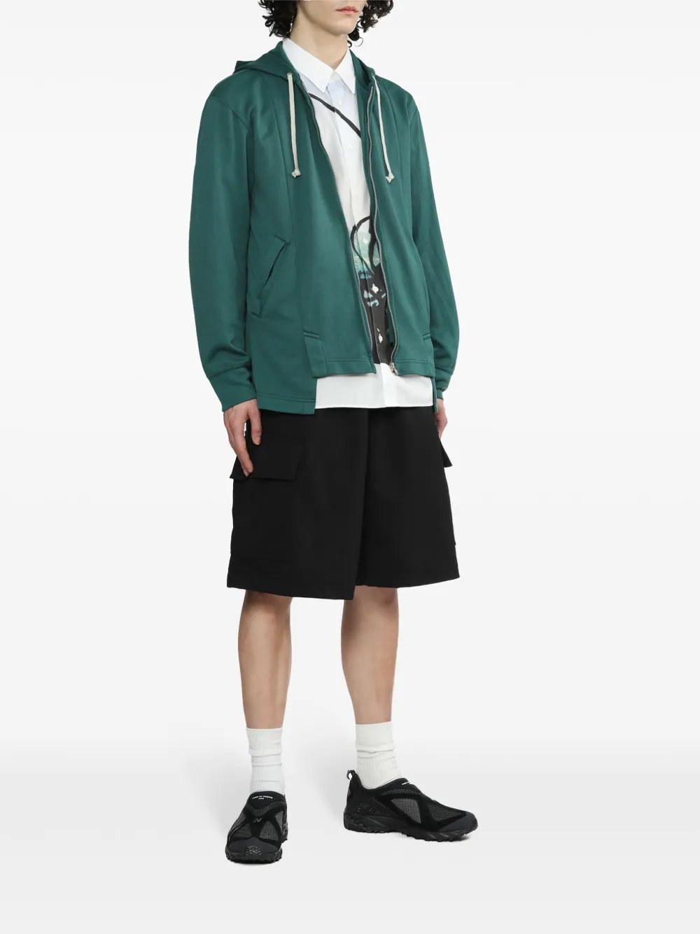 Comme des Garçons Homme Deux asymmetric hem hoodie - Groen