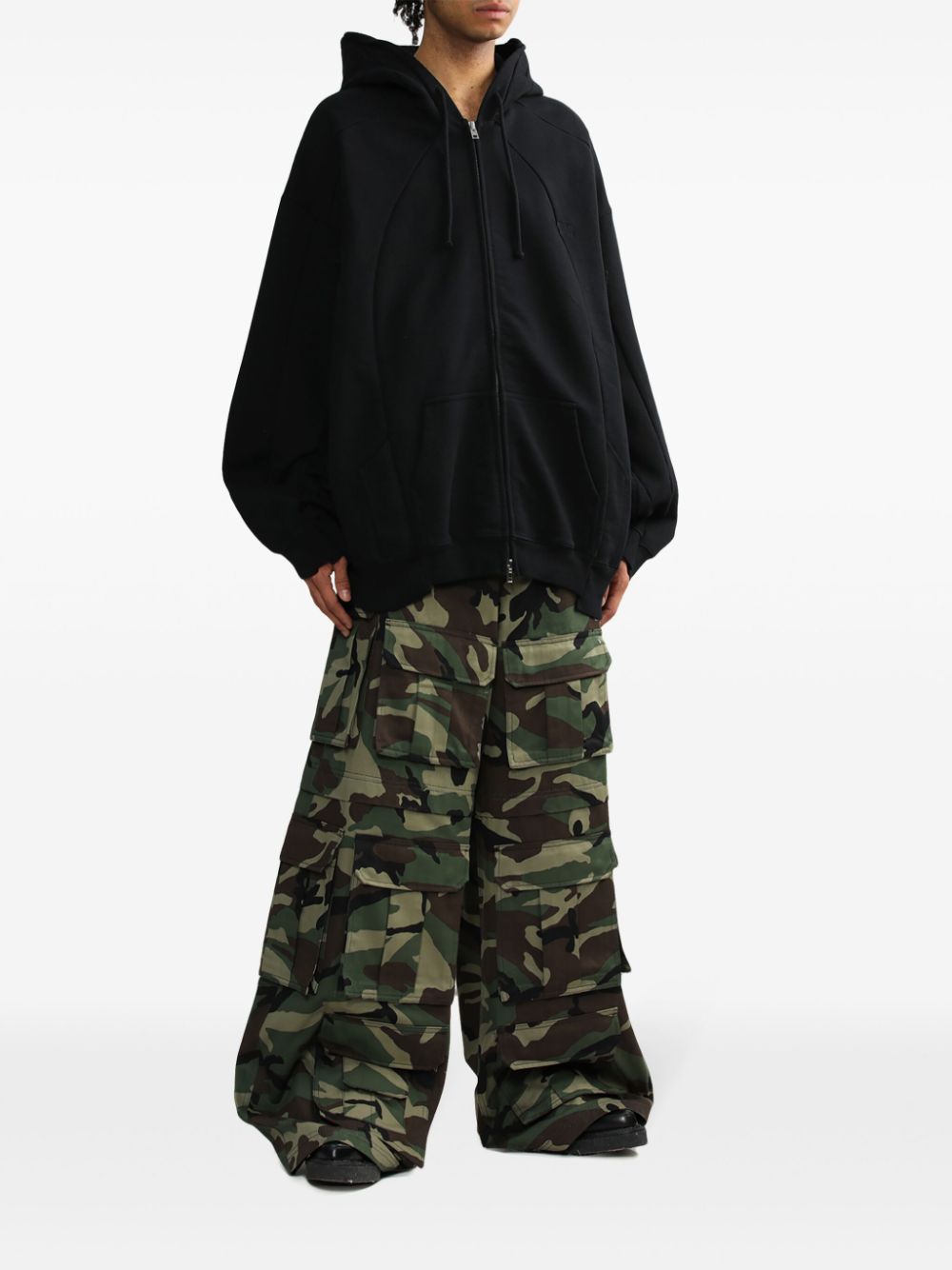 VETEMENTS Hoodie met rits - Zwart