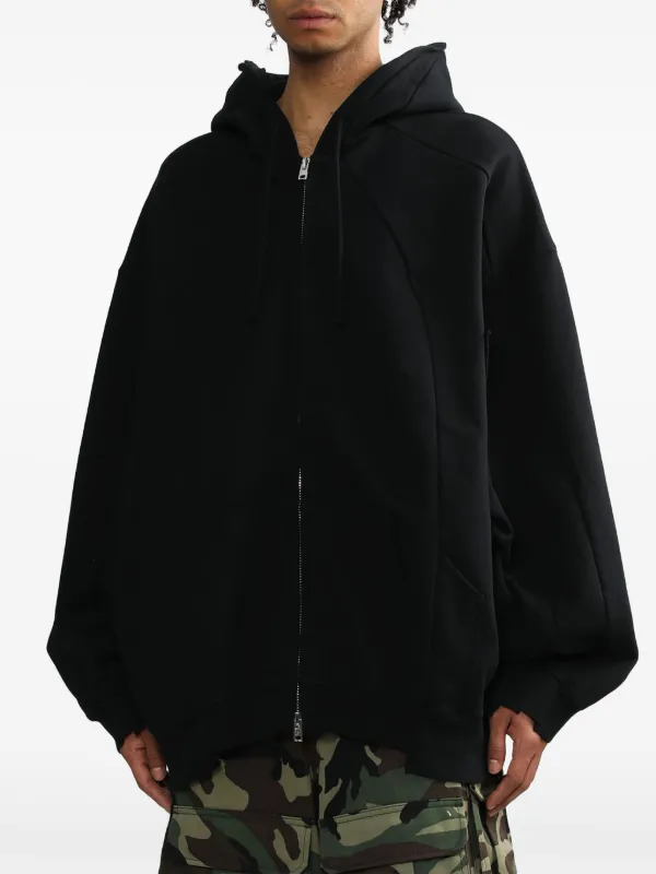 VETEMENTS zip up Hoodie Black FARFETCH NO