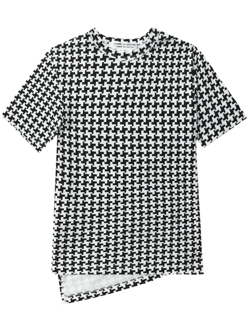 asymmetric houndstooth T-shirt