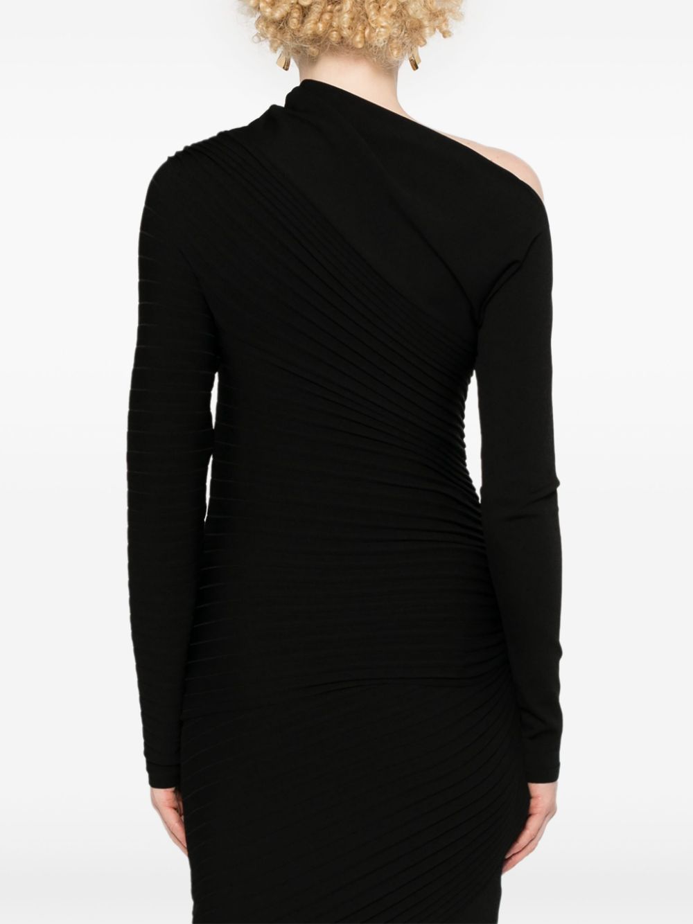 Shop Philosophy Di Lorenzo Serafini Asymmetric Plissé Jumper In Black