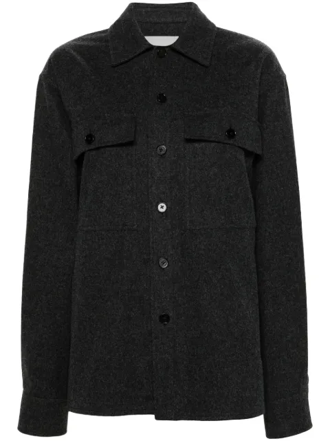 Jil Sander Melierte Flanell-Hemdjacke