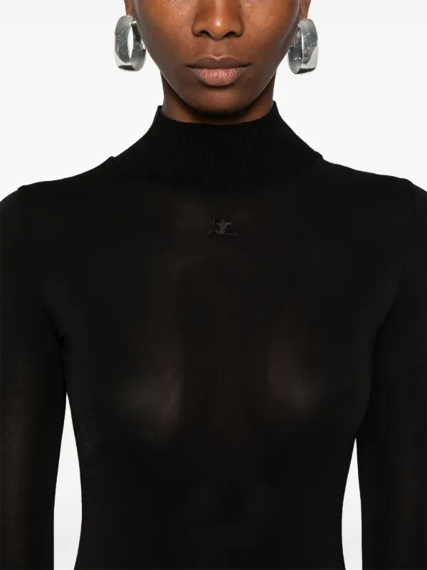 Courrèges タートルネック トップ | ブラック | FARFETCH JP 