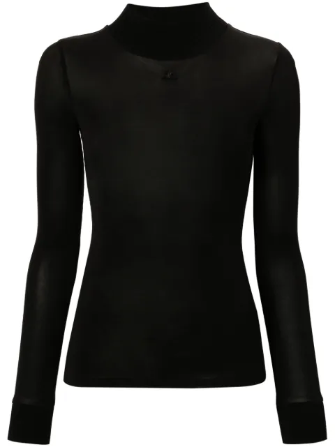 Courrèges logo-patch roll-neck top