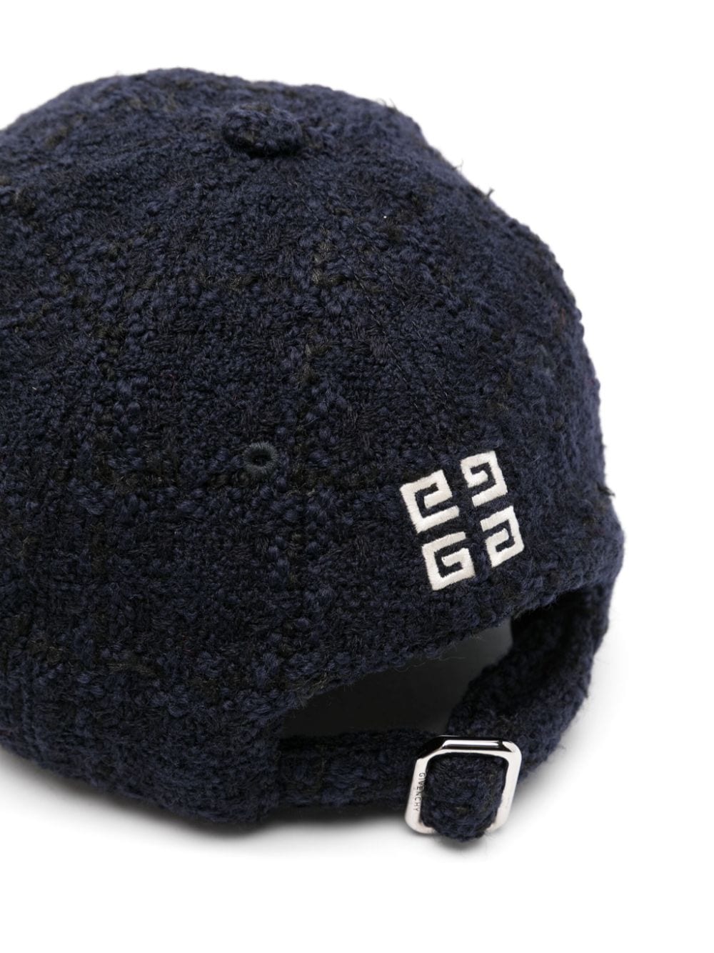 Shop Givenchy Logo-embroidered Tweed Cap In Blue