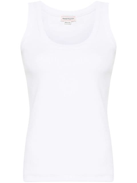 Alexander McQueen logo-embroidered ribbed tank top