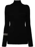 Y's high-neck ribbed-knit top - Black