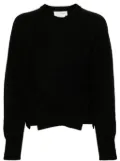 Alexander McQueen corset-style ribbed jumper - Black