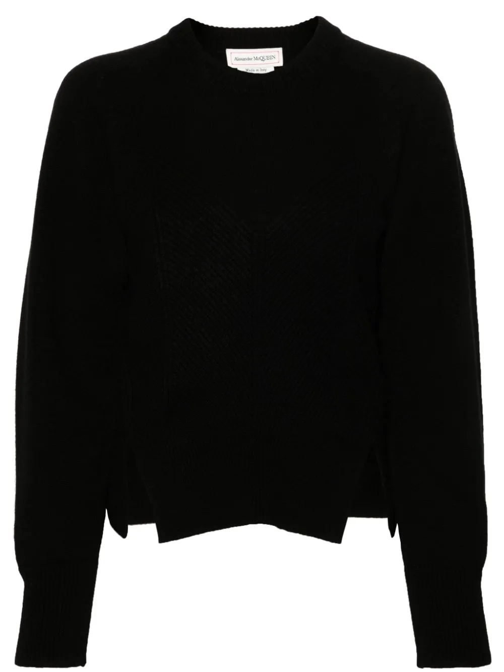 Alexander Mcqueen Corset-style Ribbed Jumper In Black