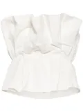 STAUD Dover pleated top - White