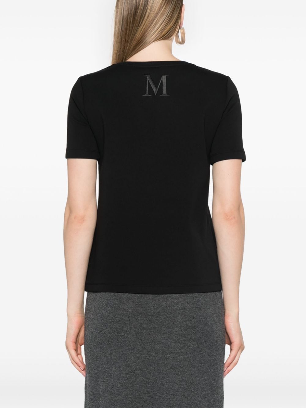 Shop 's Max Mara Logo-embroidered Scuba T-shirt In Black