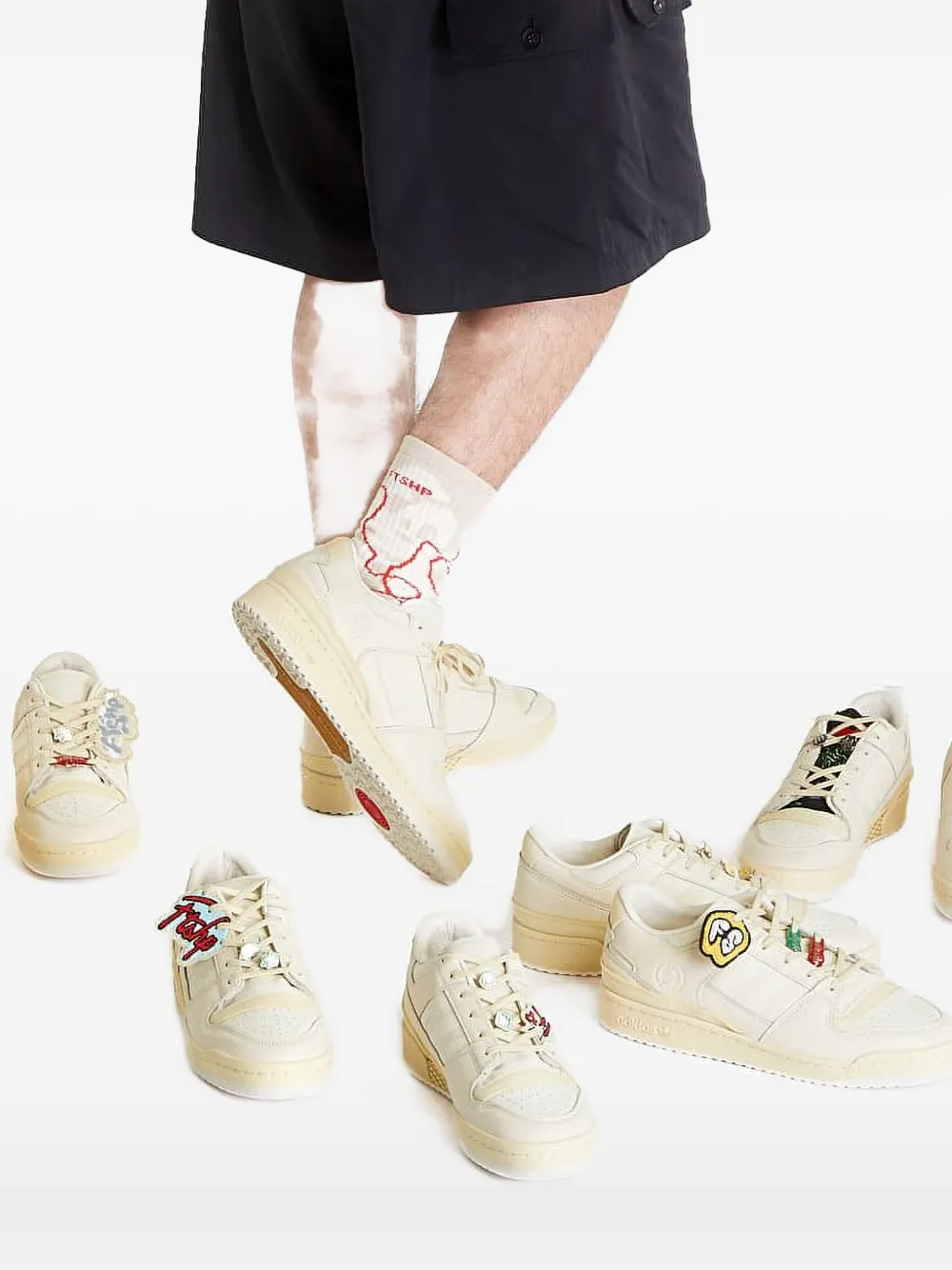 adidas x Footshop Quell Beats sneakers verfraaid met rozen Beige
