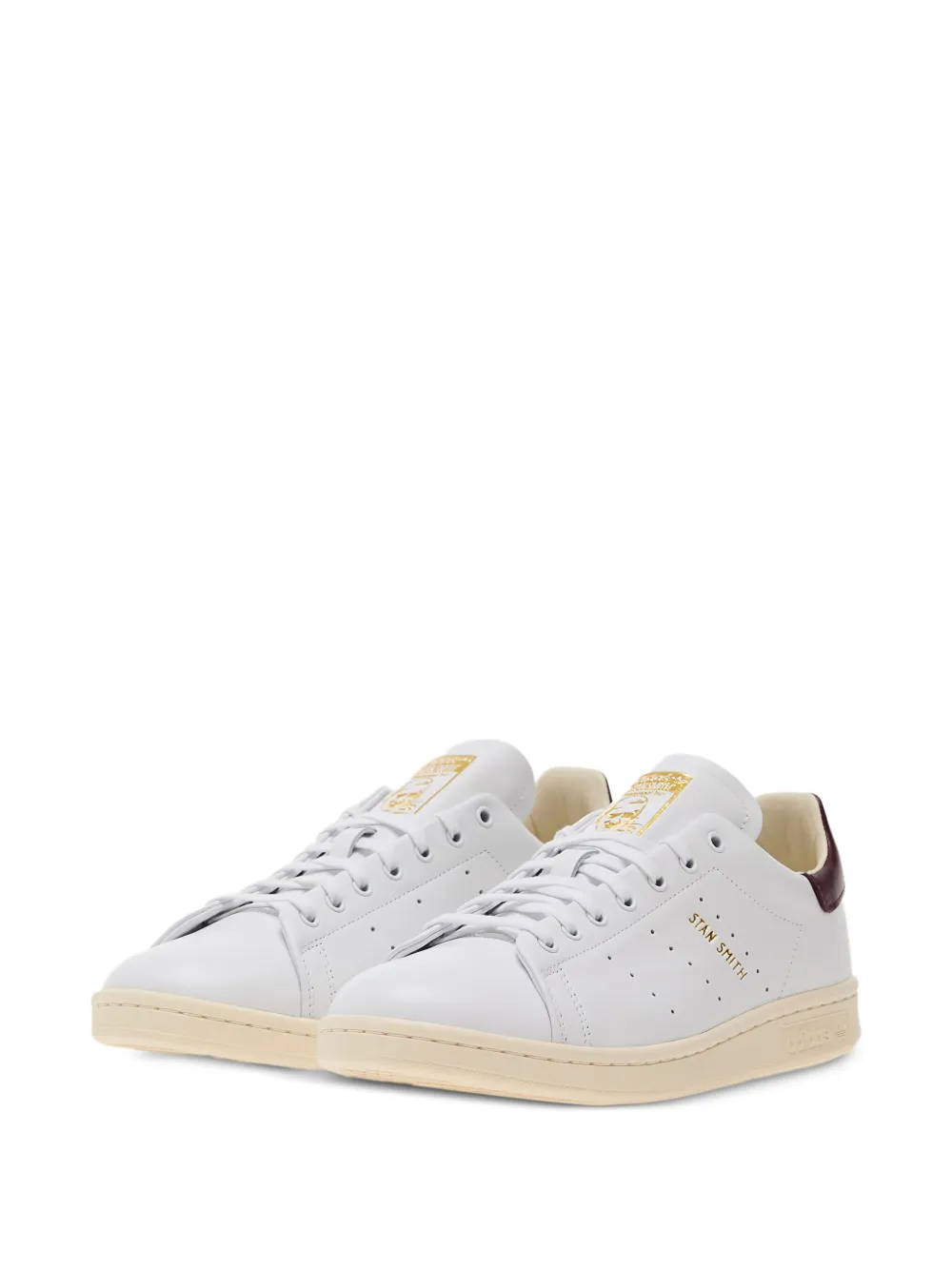 Adidas Originals Leather Stan Smith Low-top Sneakers With Golden Effect Logo In White