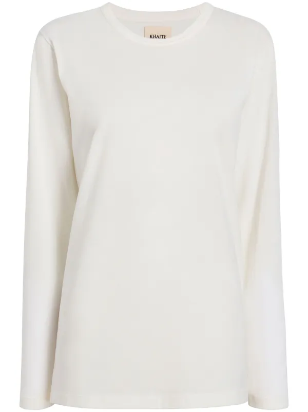 Tシャツ・カットソー KHAITE Woman T-Shirt White 2196138 100 Samson T-Shirt in White – KHAITE
