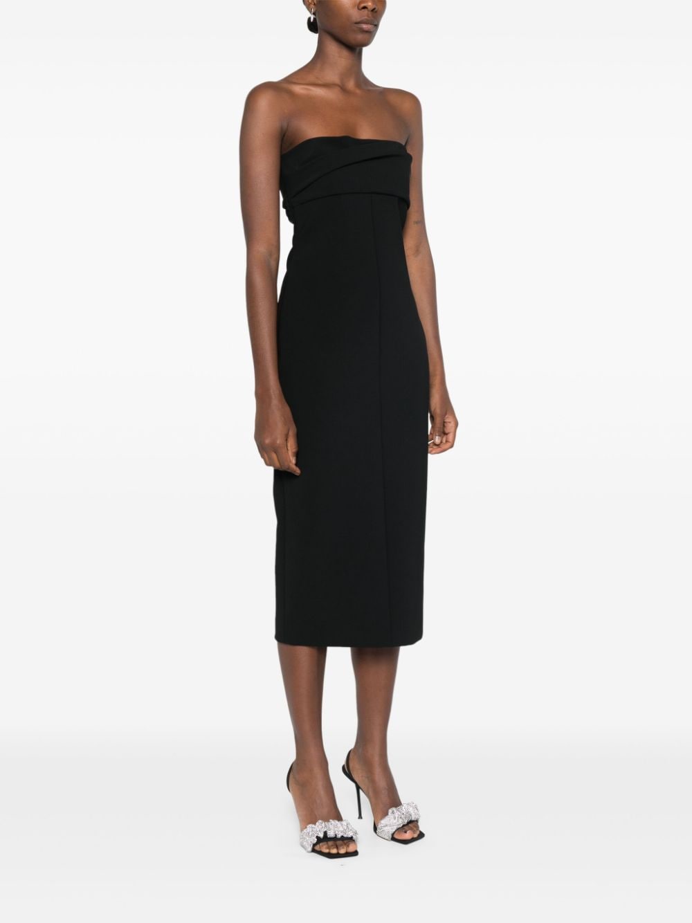 Shop Philosophy Di Lorenzo Serafini Strapless Midi Dress In Black