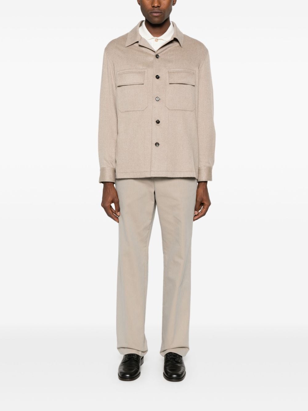 Shop Zegna Cashmere Shirt In Neutrals