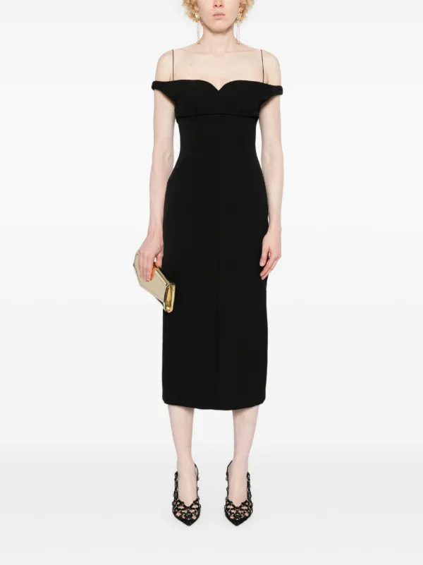 ワンピース PHILOSOPHY DI LORENZO SERAFINI Dress 04332118 0081 Philosophy Di Lorenzo Serafini off-shoulder Midi Dress