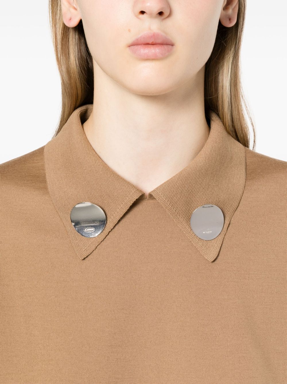 Shop Jil Sander Polo-collar Wool Jumper In Neutrals