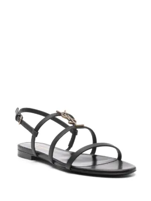 大特価❗️SAINT LAURENT ブラック プラットフォームサンダル トリビュート プラットフォームサンダル（パテントレザー