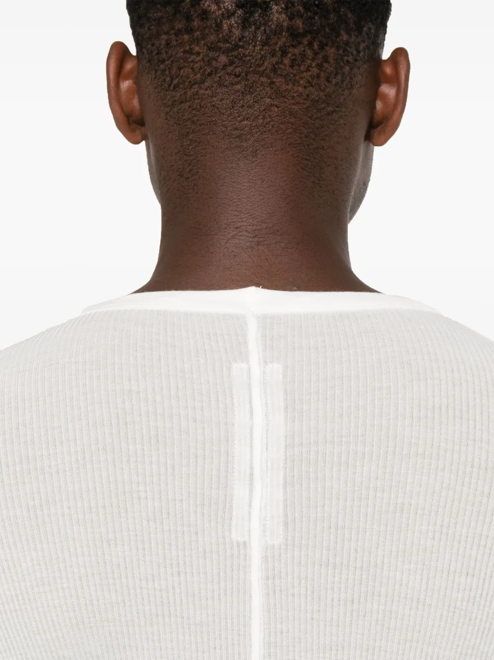 Rick Owens Geribbeld LS T-shirt Wit