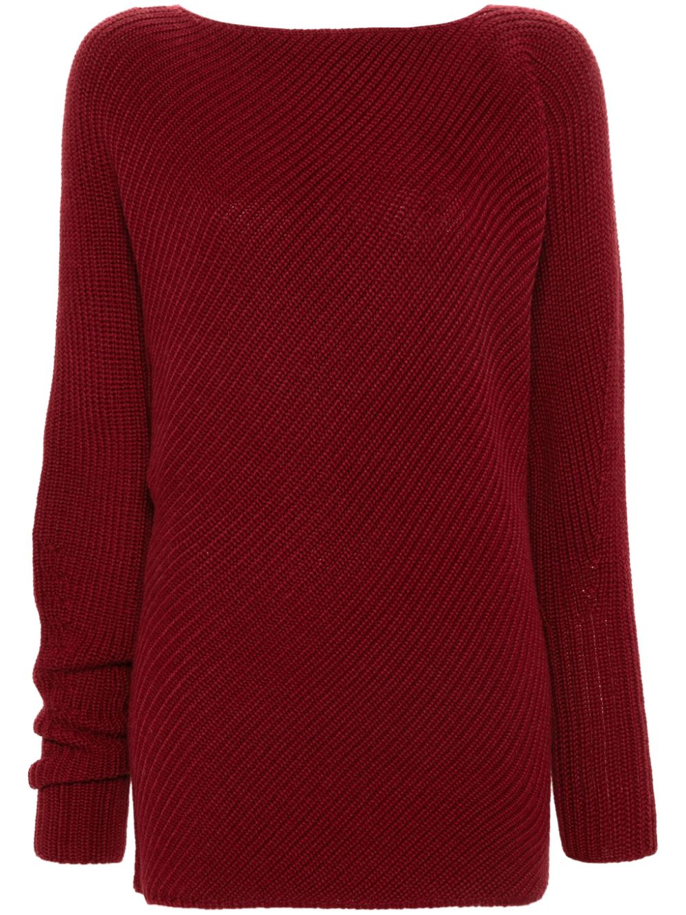 round-neck asymmetric jumper