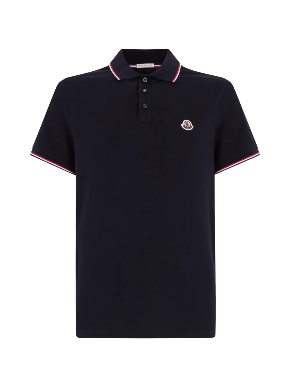 Moncler Piqué poloshirt met logo-applicatie Blauw
