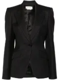 Alexander McQueen single-breasted pinstriped blazer - Grey