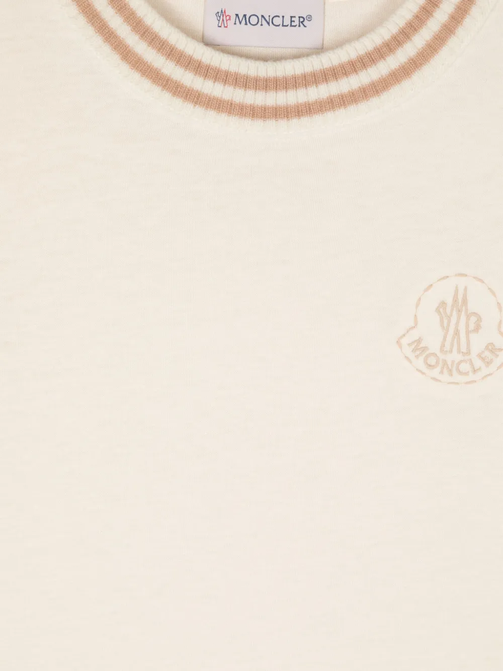 Moncler Enfant Katoenen T-shirt met logoprint Wit