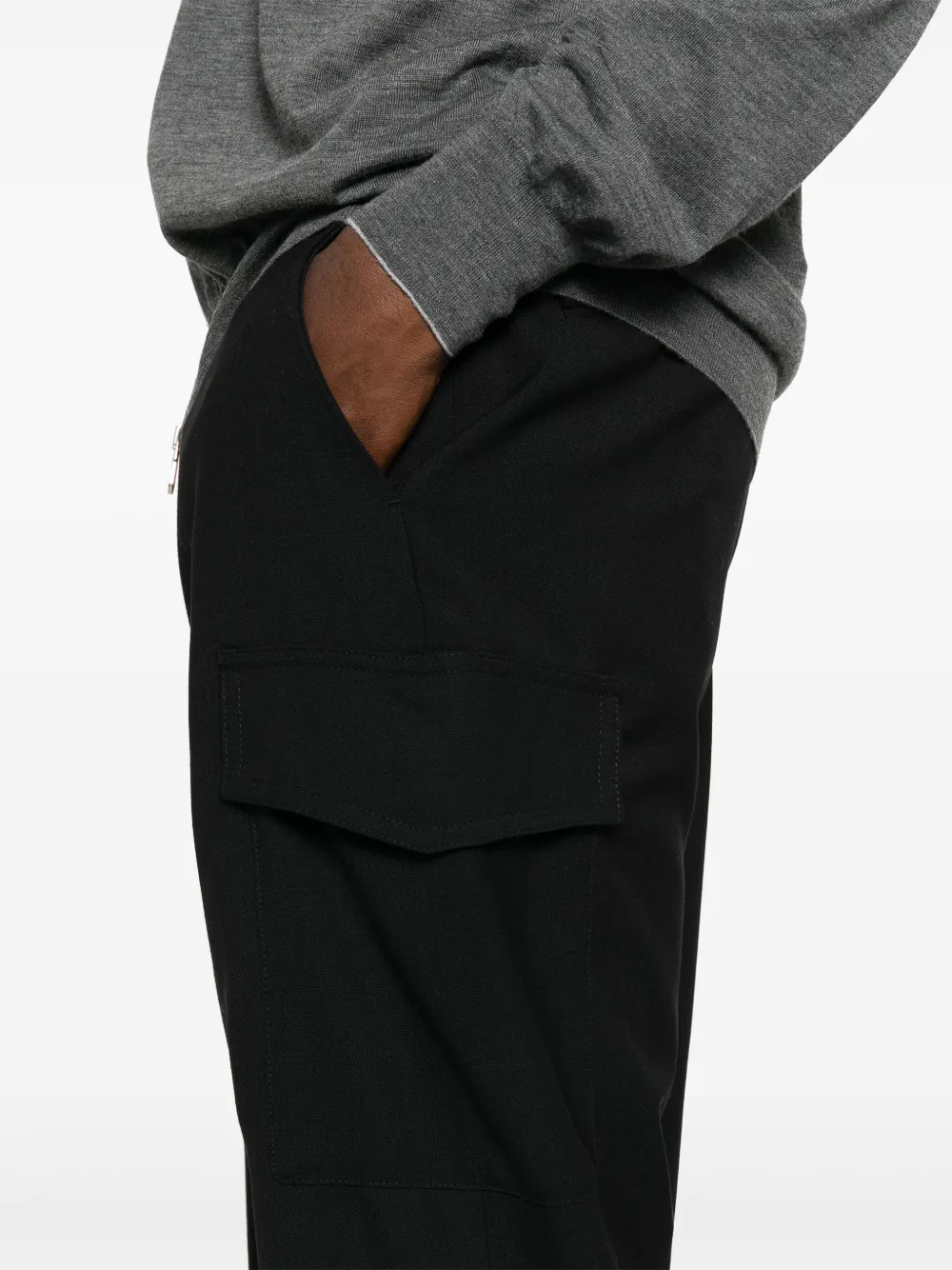 Lardini Mid-rise cargo broek Zwart