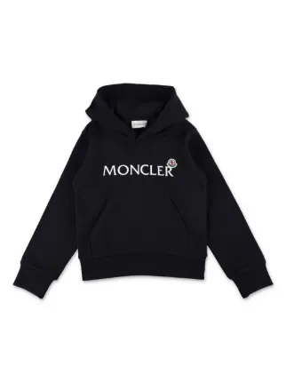 Moncler Enfant logo-patch Cotton Hoodie | Blue | FARFETCH