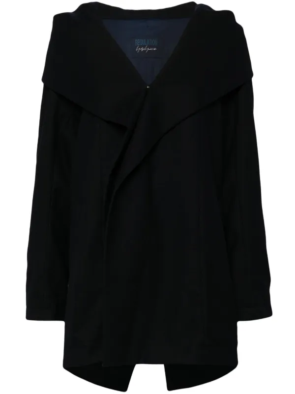 Draped wool coat best sale