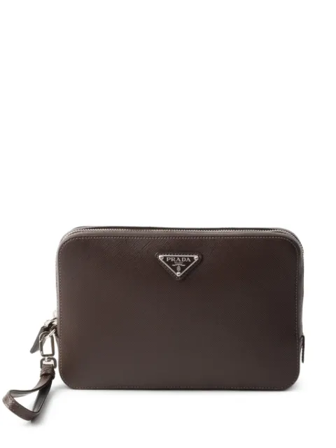 Prada leather clutch bag